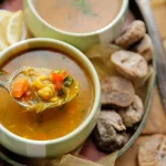 Pompoensoep met garnalen, een smakelijk recept van Kookmutsjes