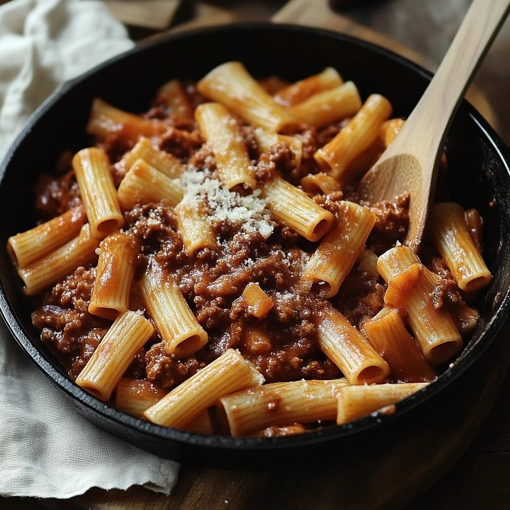 Rigatoni met vleessaus - een smakelijk pasta gerecht