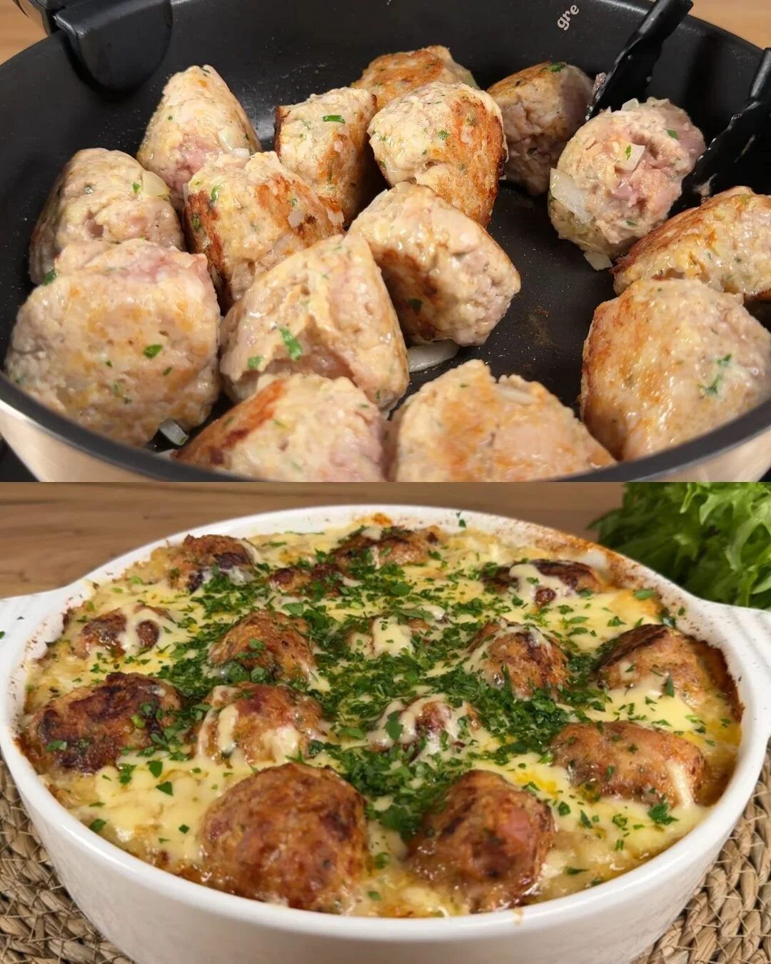 Romige gebakken aardappel en gehaktschotel, een smakelijk recept voor het avondeten.