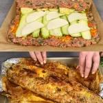 Sappige vlees rol gevuld met courgette en mozzarella in kruiden saus