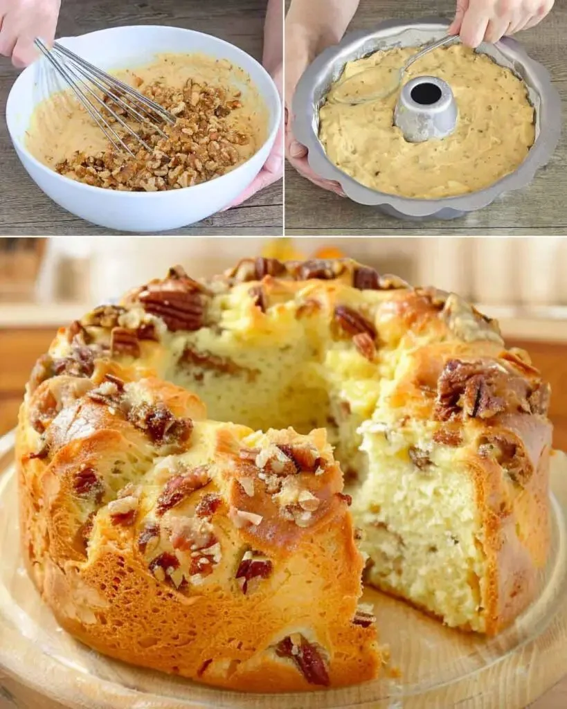 Heerlijke walnoten-appelcake met stukjes appel en noten