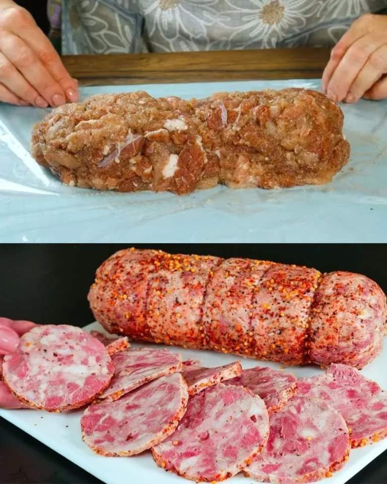 Zelfgemaakte drievleesworst recept met een mix van drie soorten vlees.