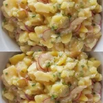 Gezonde aardappelsalade voor gewichtsverlies op een bord