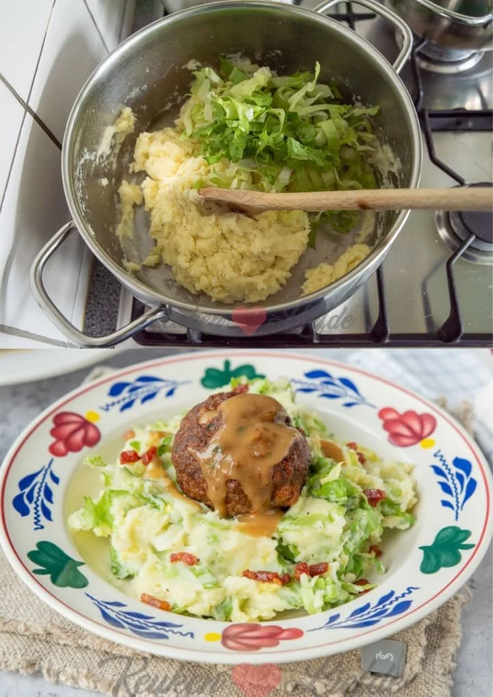 Heerlijke Andijviestamppot met aardappelen en andijvie, perfect voor de wintermaaltijd.