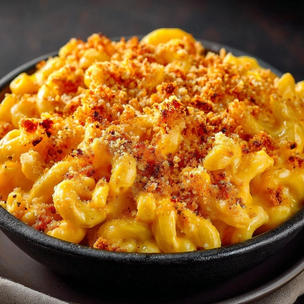 Heerlijke Mac en Cheese gerecht van Outback Steakhouse in een serveerschaal.