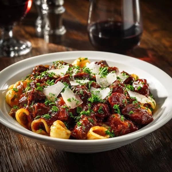 Heerlijke Rundvlees Pasta met rijke saus en vers gemaakte pasta