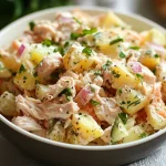Heerlijke Tuna Aardappelsalade met verse groenten en dressing