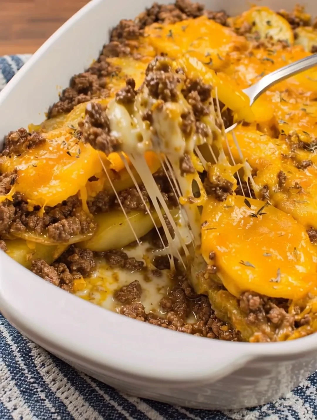 Aardappelgratin met gehakt, een smakelijk gerecht voor elke gelegenheid.
