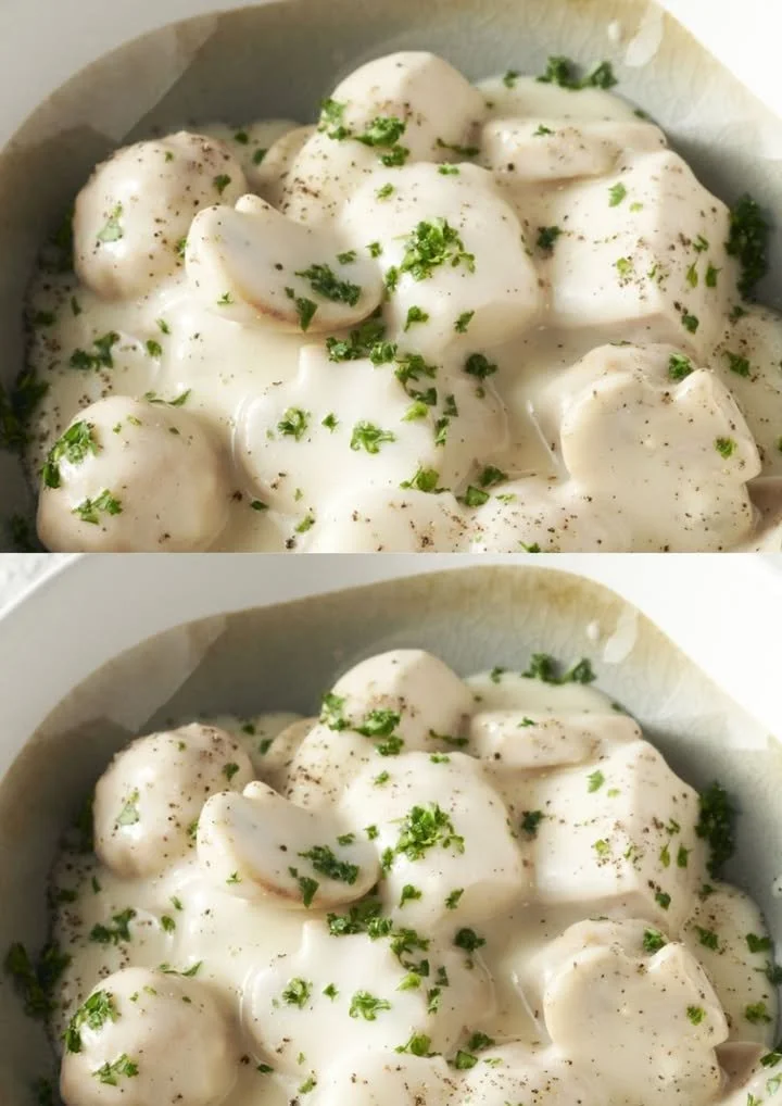 Klassieke vol-au-vent met huisgemaakte aardappelpuree op een bord
