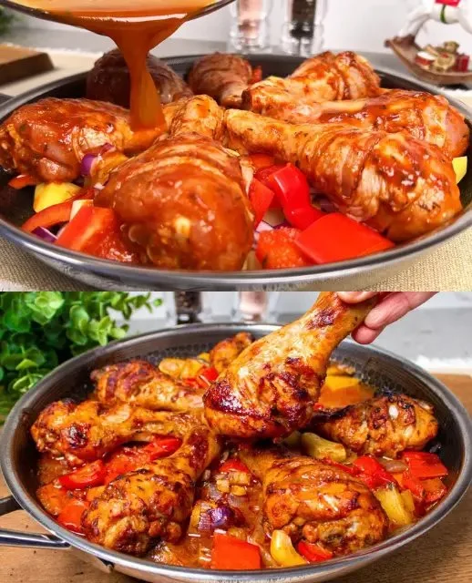 Kipdrumstick met groenten uit de oven, ideaal voor een smakelijke en snelle maaltijd