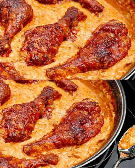 Romige paprika kip met kruiden en groenten voor een smaakvolle maaltijd.