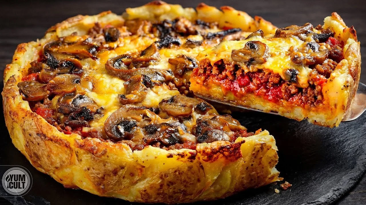 Knapperige aardappel pie, een smakelijk en verrassend gerecht.