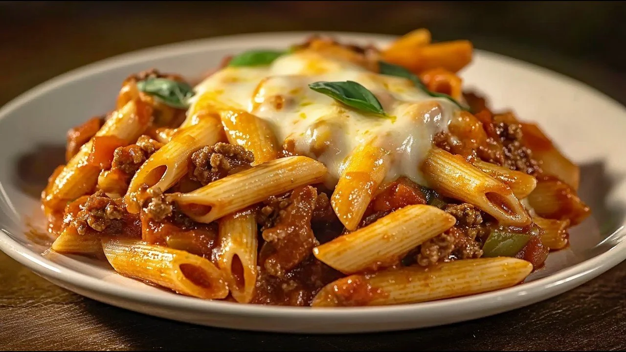Heerlijke pasta met gehakt, een smakelijk en eenvoudig recept.