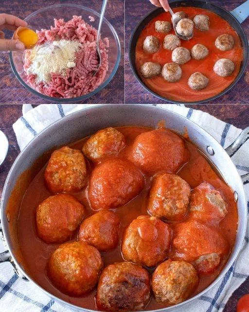 Heerlijke gehaktballen in jus, geserveerd met aardappelpuree en groenten.