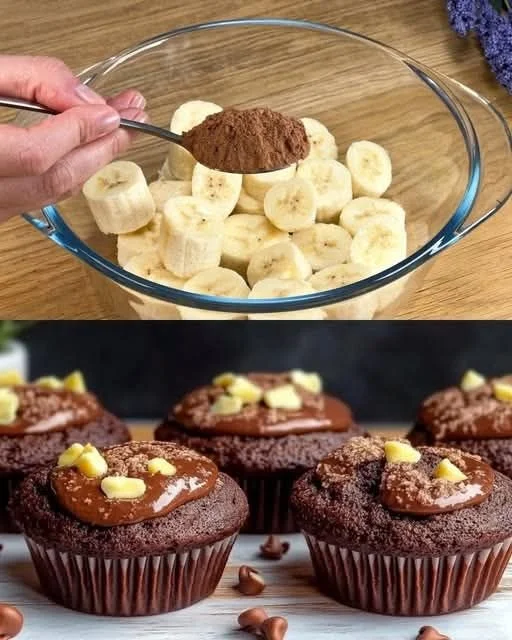 Gezonde bananen-havermoutmuffins met rijpe bananen en havermout