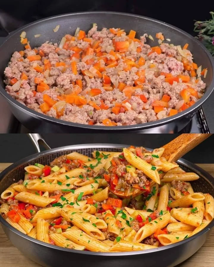 Gezonde groentepasta met verse groenten en lekkere kruiden