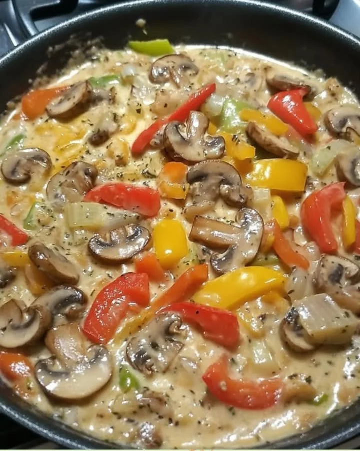 Heerlijke groenteroompan met verse groenten en romige saus