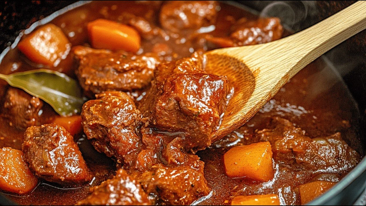 Heerlijk vlees in saus, perfect voor een smakelijke maaltijd.