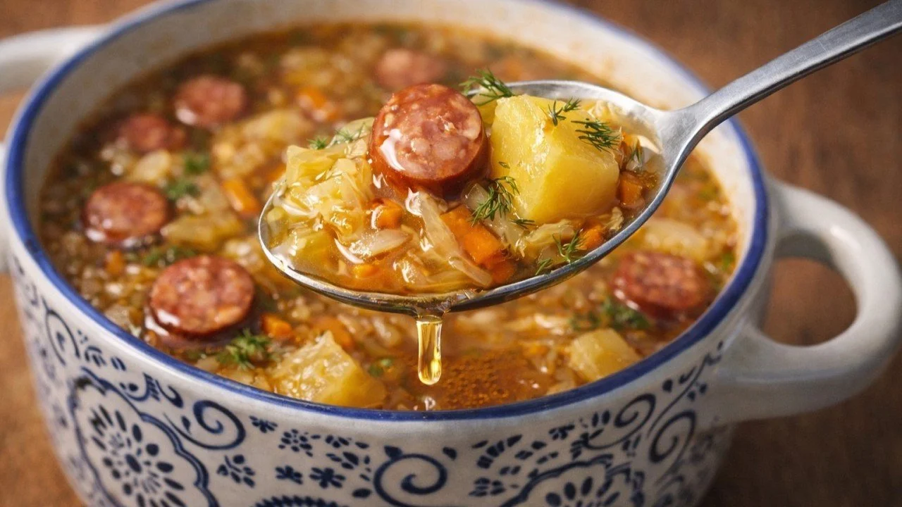 Oude Poolse Soep met verse ingrediënten en authentieke smaken