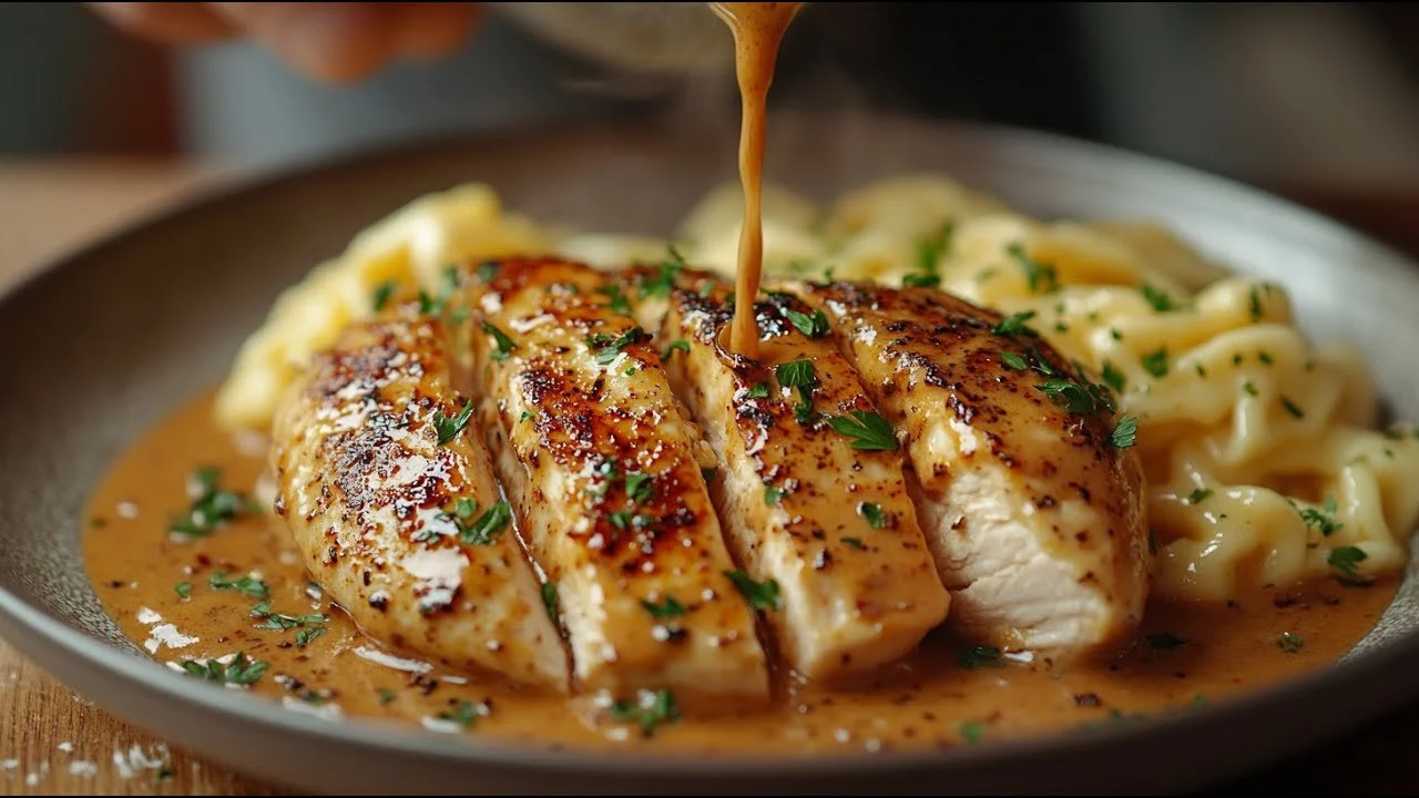 Romige Kip met Spaetzle, een smakelijk en romig gerecht vol smaak.