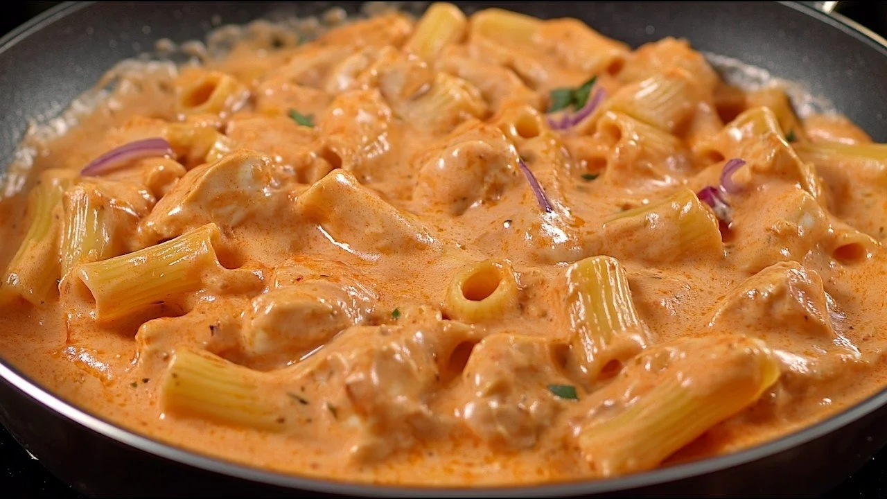 Heerlijke romige pasta met roomsaus en verse ingrediënten