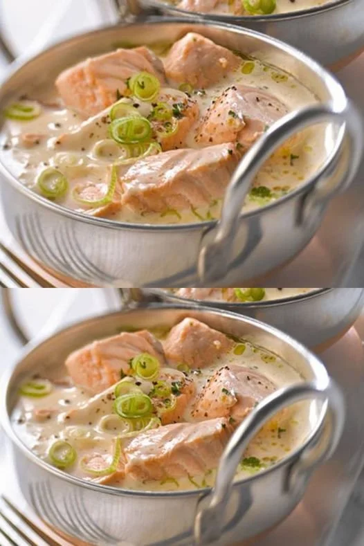 Sappige Blanquette van Zalm met groenten en een romige saus