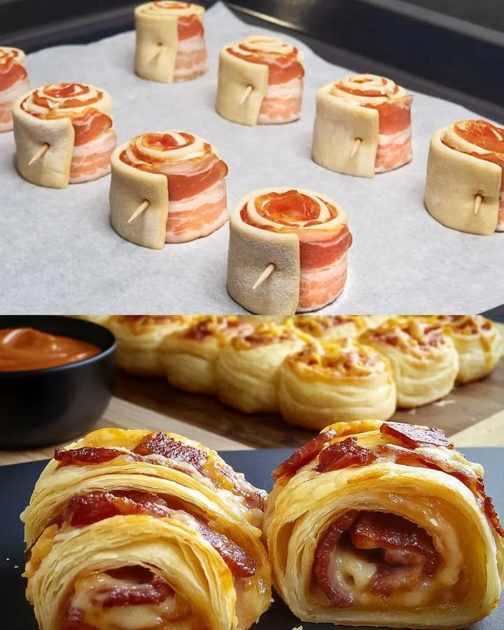 Heerlijk spek-kaasdeeg met kaas en spek, ideaal voor snacks