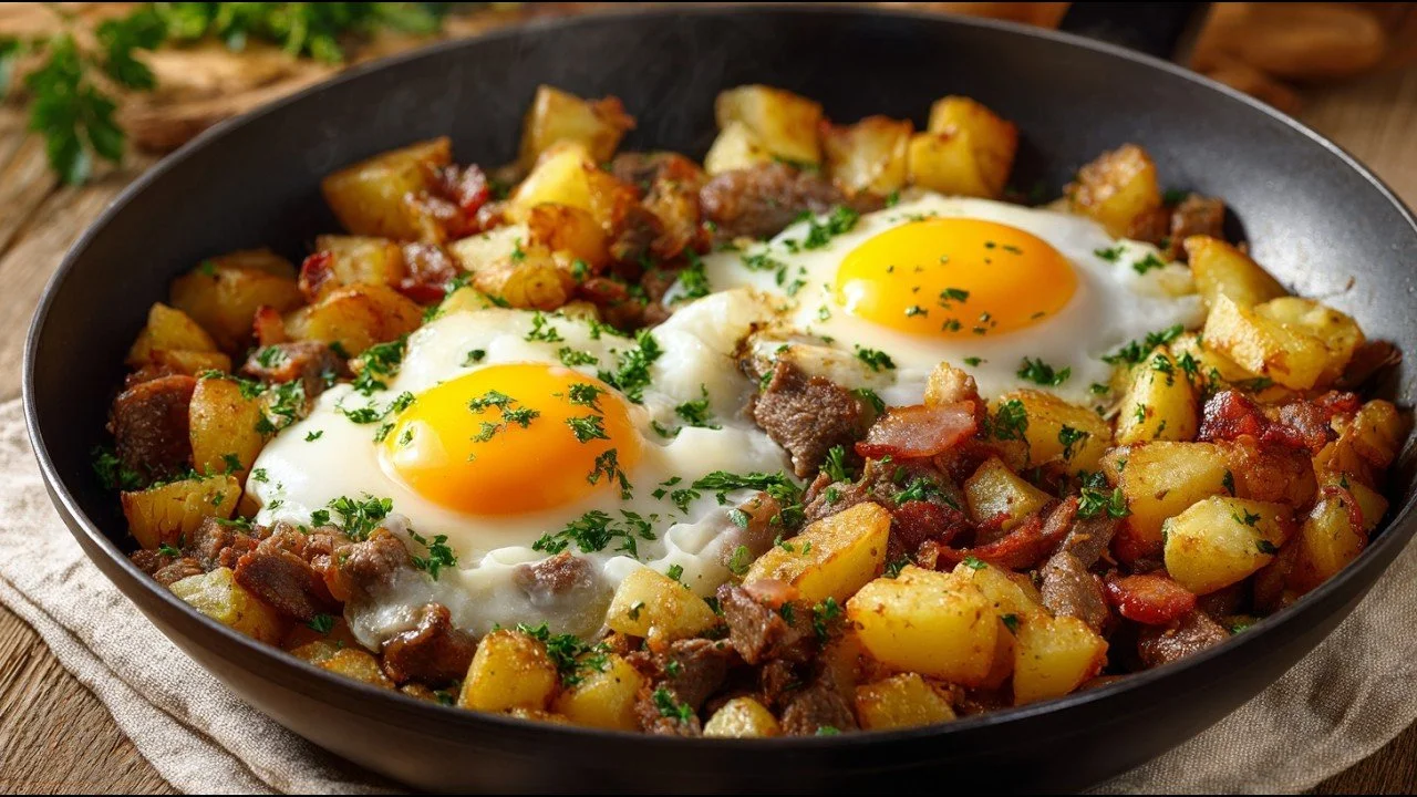 Tiroler Skillet Aardappelen met kruiden en groenten