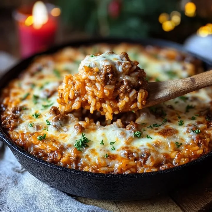 Bolognese Rijstgratin met kaaskorst en een rijke saus