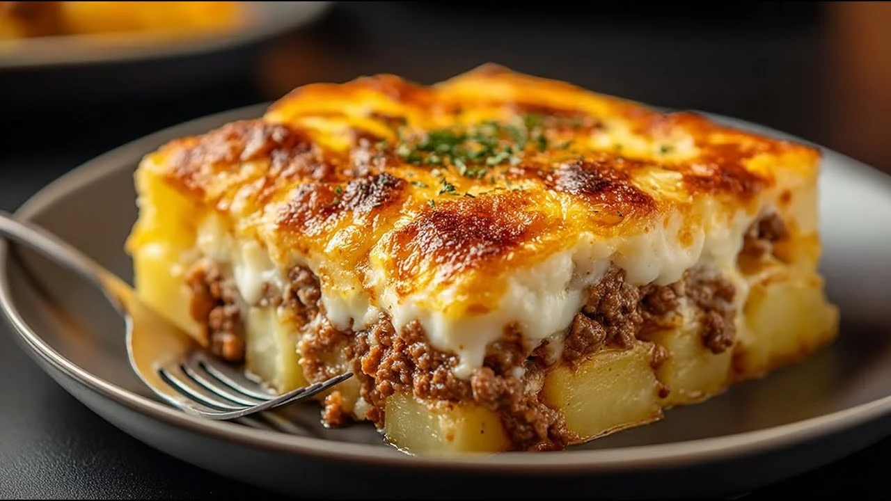 Een heerlijke pan met gehakt en aardappelen, perfect comfortfood voor elke maaltijd.
