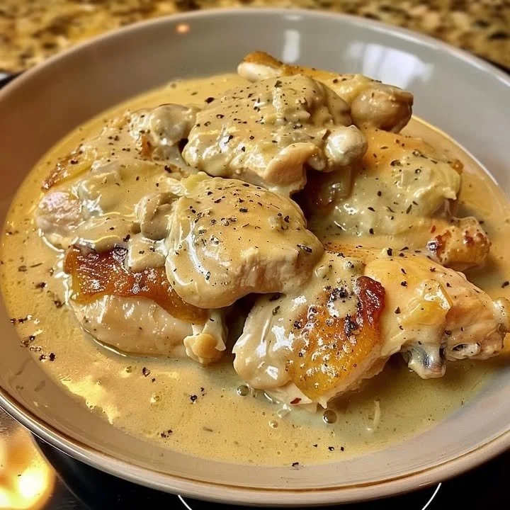 Heerlijke kip uit de slowcooker, perfect bereid voor een smakelijke maaltijd.