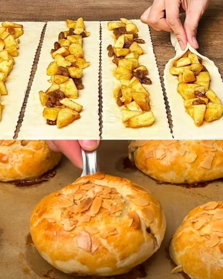 Heerlijke Appel-Amandel Vlechtbroodjes versgebakken en mooi gepresenteerd