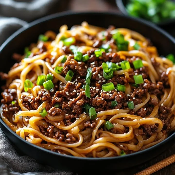 Heerlijke knoflooknoedels geserveerd met verse ingrediënten.