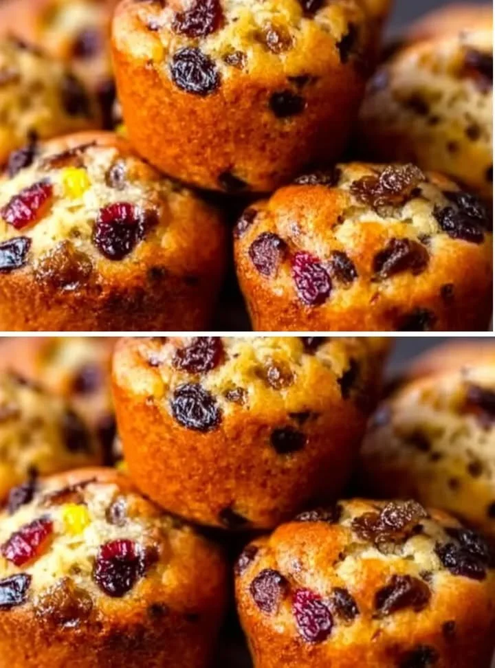 Mini gyümölcstorta muffin friss gyümölcsökkel és krémes töltelékkel