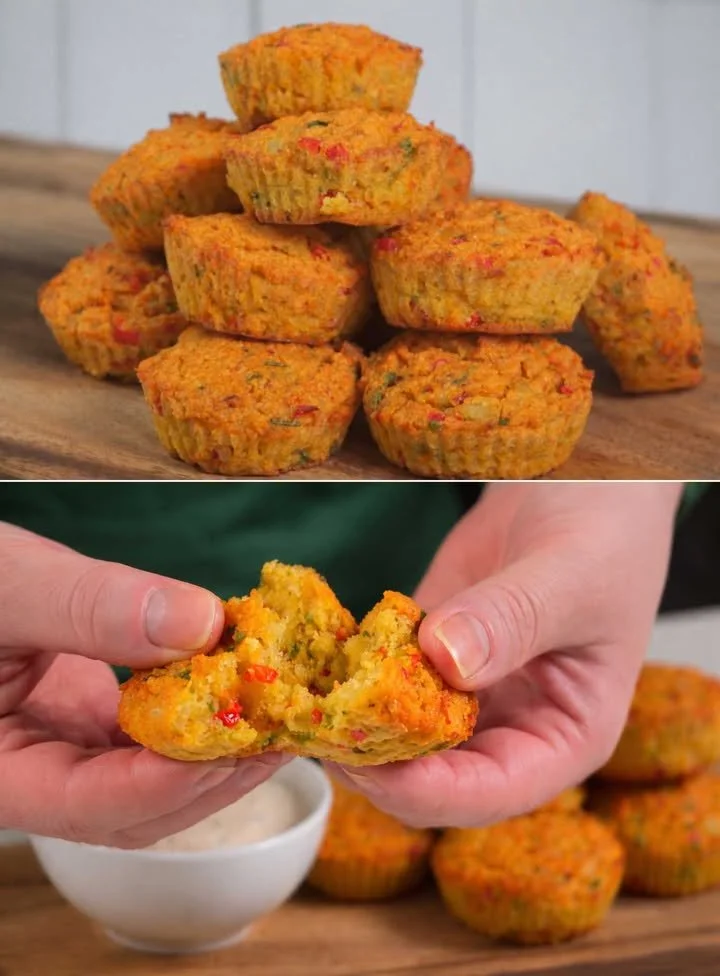 Heerlijke linzen muffins met groenten, perfect voor een gezonde snack.