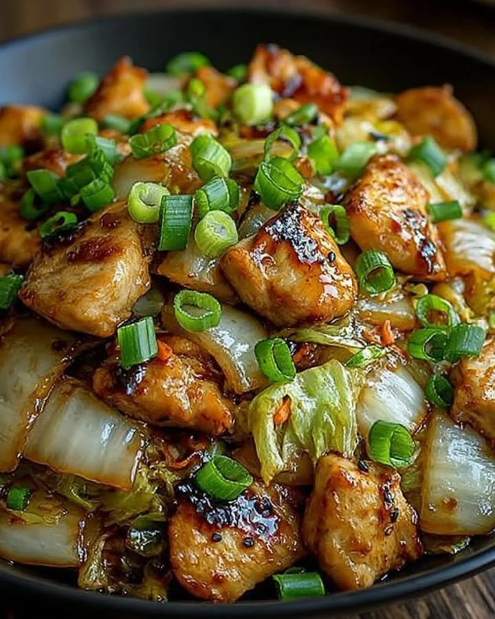 Sissende knoflookkip met tedere koolpan Delight recept en ingrediënten