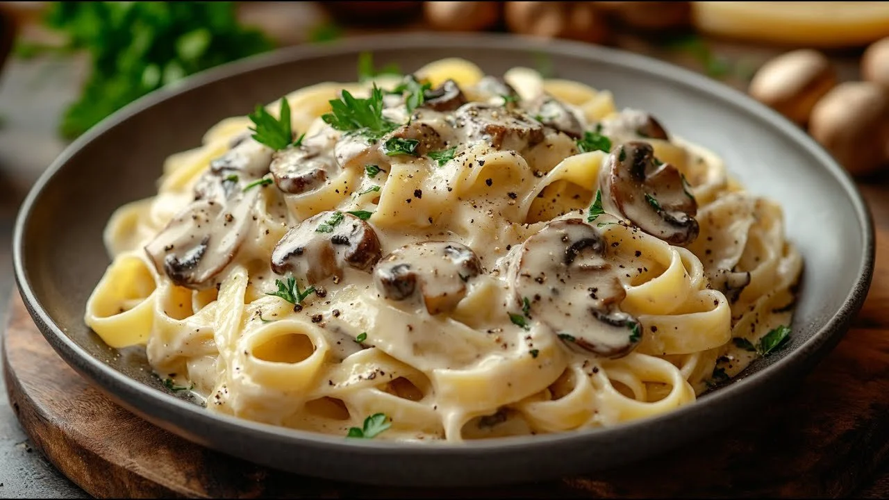 Gezonde snelle vegan pasta met kleurrijke groenten en kruiden