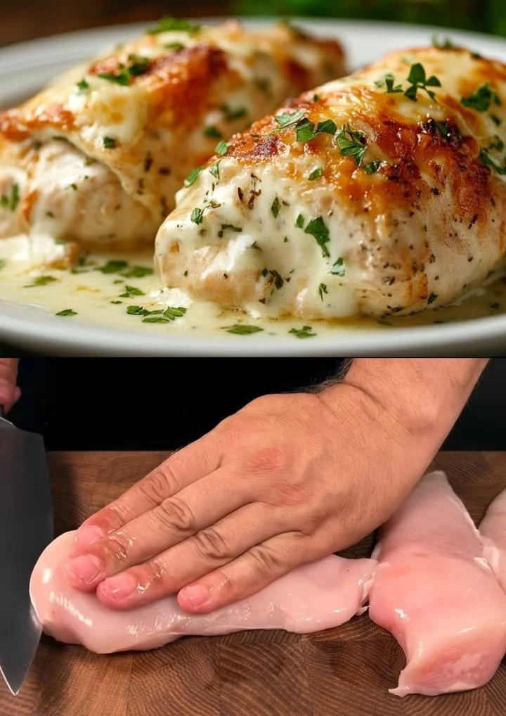 Smakelijke kipfilet bereiding met kruiden en groenten.