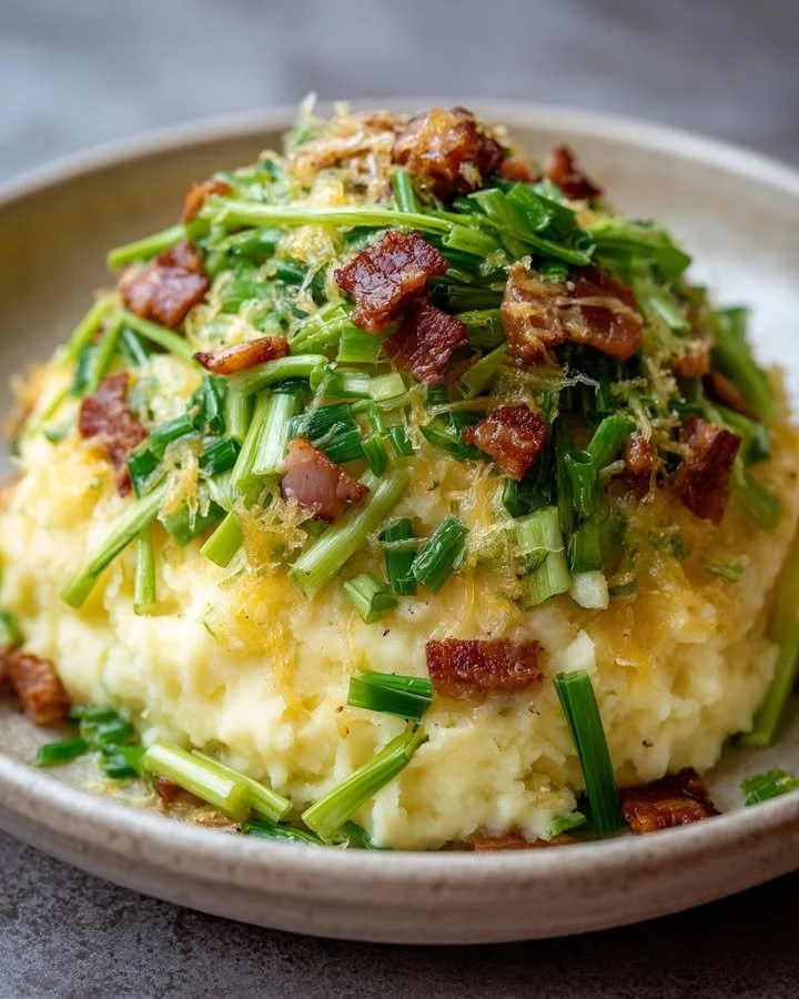 Witlofstamppotje met spek en kaas, een smakelijk Nederlands gerecht.