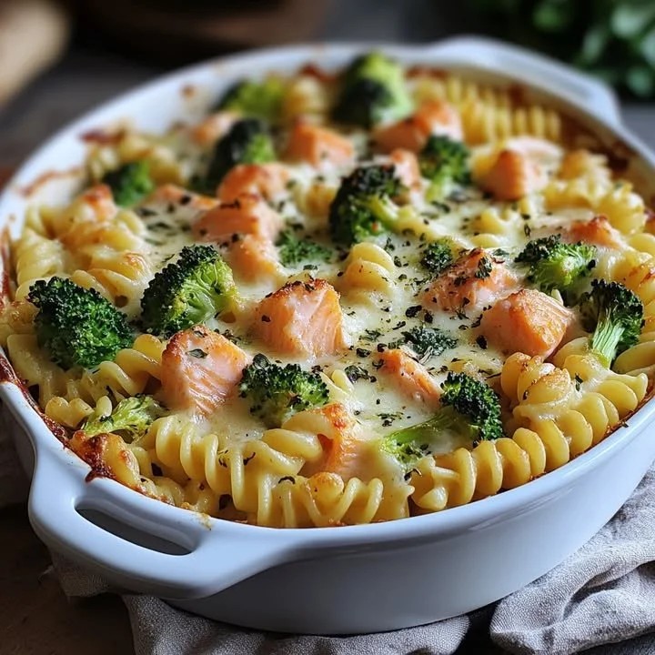 Zalm-Broccoli Pasta met verse ingrediënten en gezonde toppings