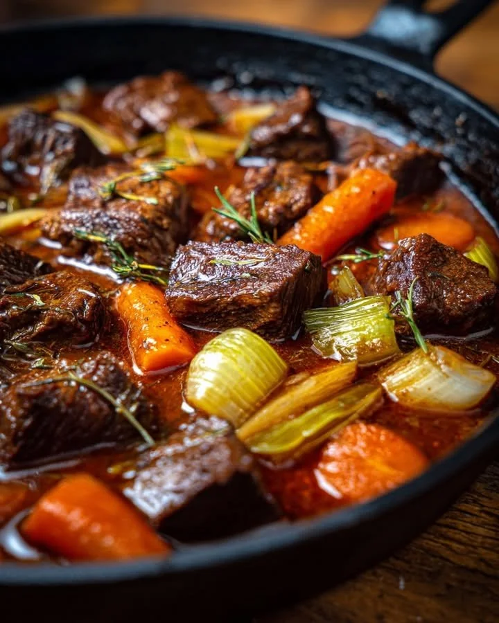 Een bord met Zwolsche Stoof van Jonnie Boer, een traditioneel gerecht.