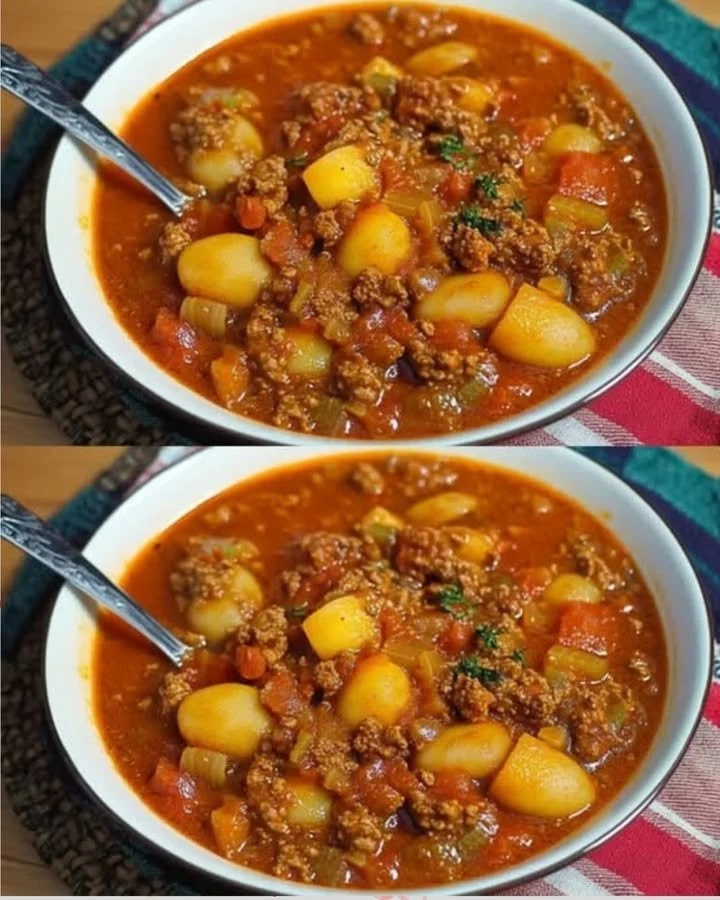 Heerlijke gehakt en aardappelschotel op een bord, klaar om te serveren.
