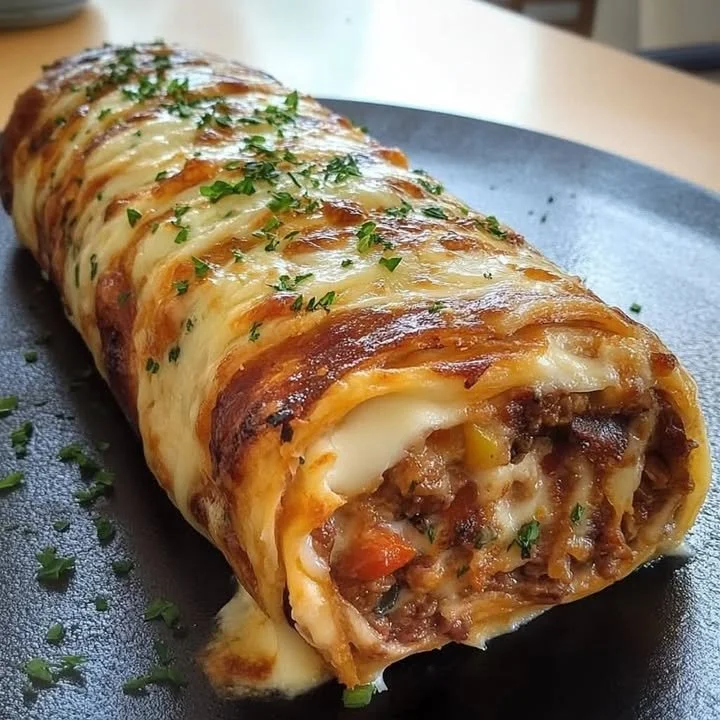 Eenvoudige kaasrolletjes met gehakt, perfect voor een snelle maaltijd.