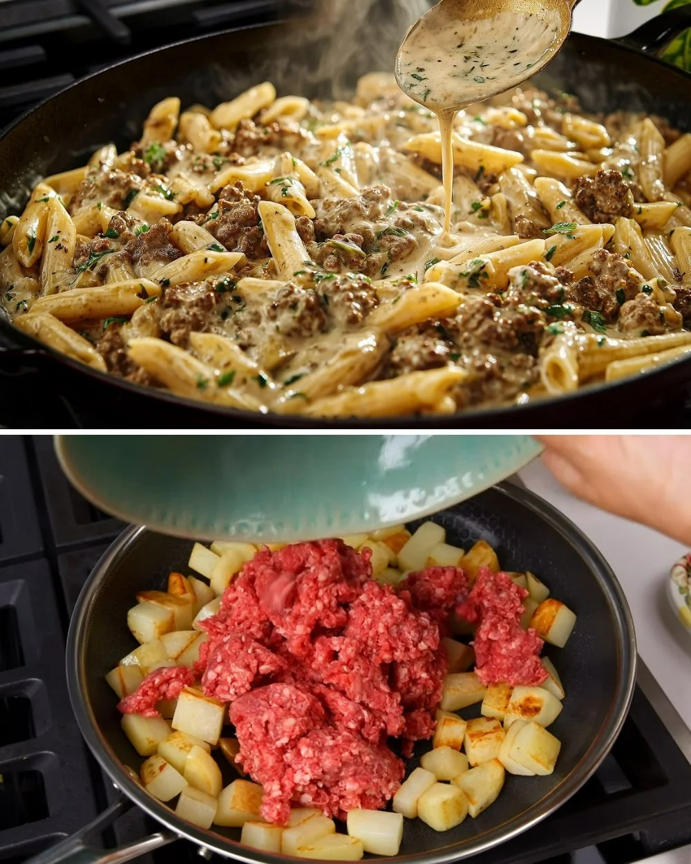 Eenpans gehaktgerecht voor een snelle doordeweekse maaltijd.