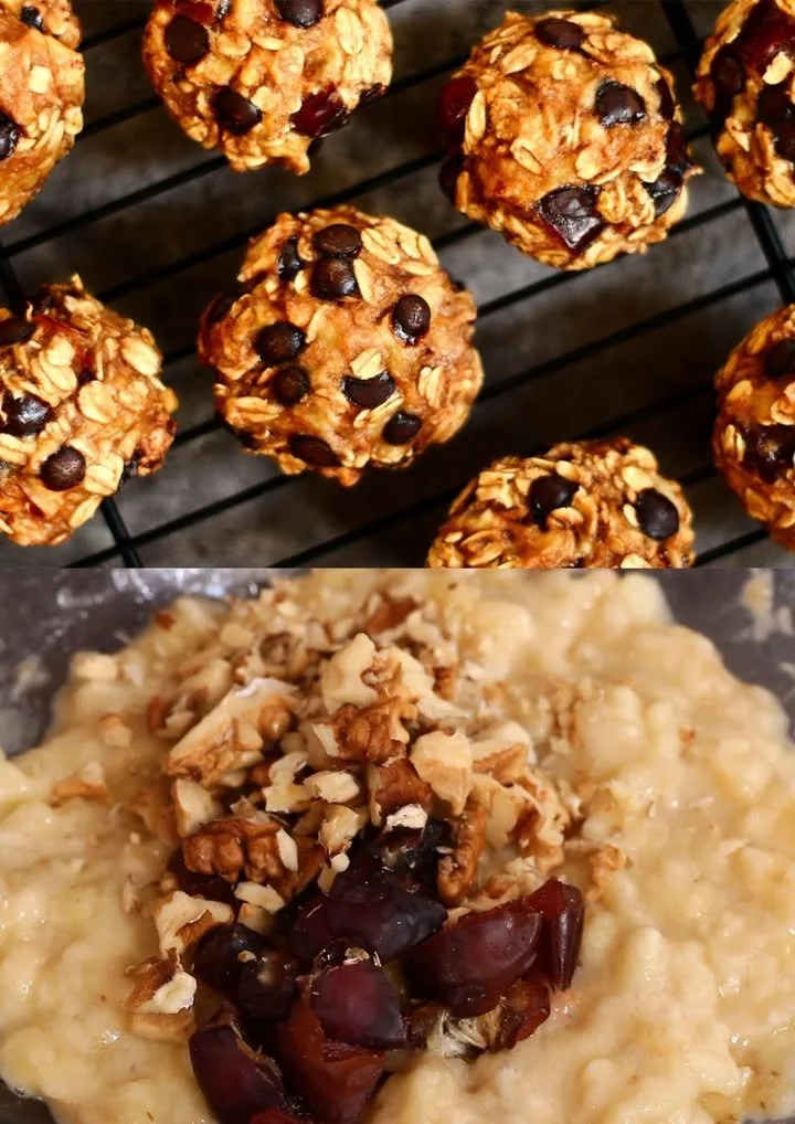 Gezonde havermoutkoekjes op een houten tafel