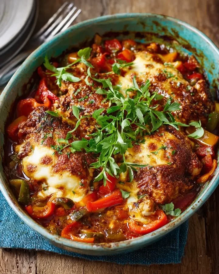 Kip paprika stoofpot recept met verse ingrediënten en kruiden