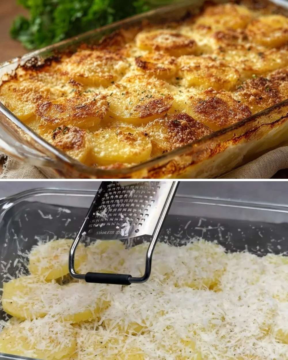 Krokante en romige Romeinse Stijl Aardappelen op een bord, geserveerd met kruiden