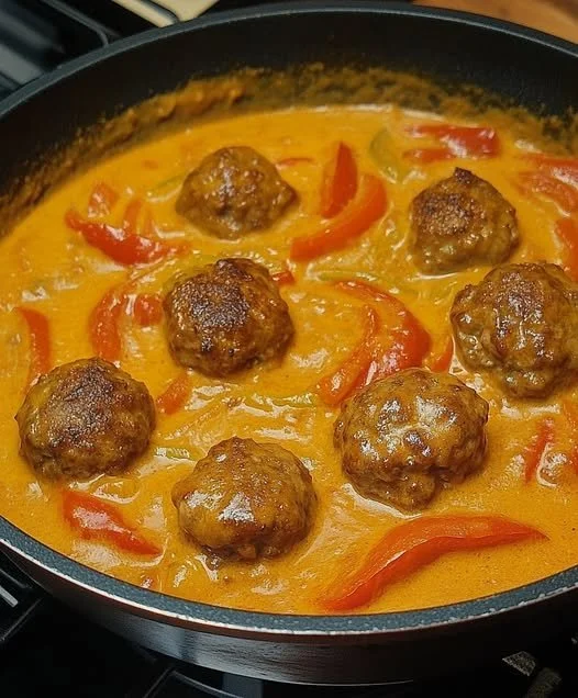 Zoete en hartige paprikagehaktballetjes recept met kleurrijke paprika's