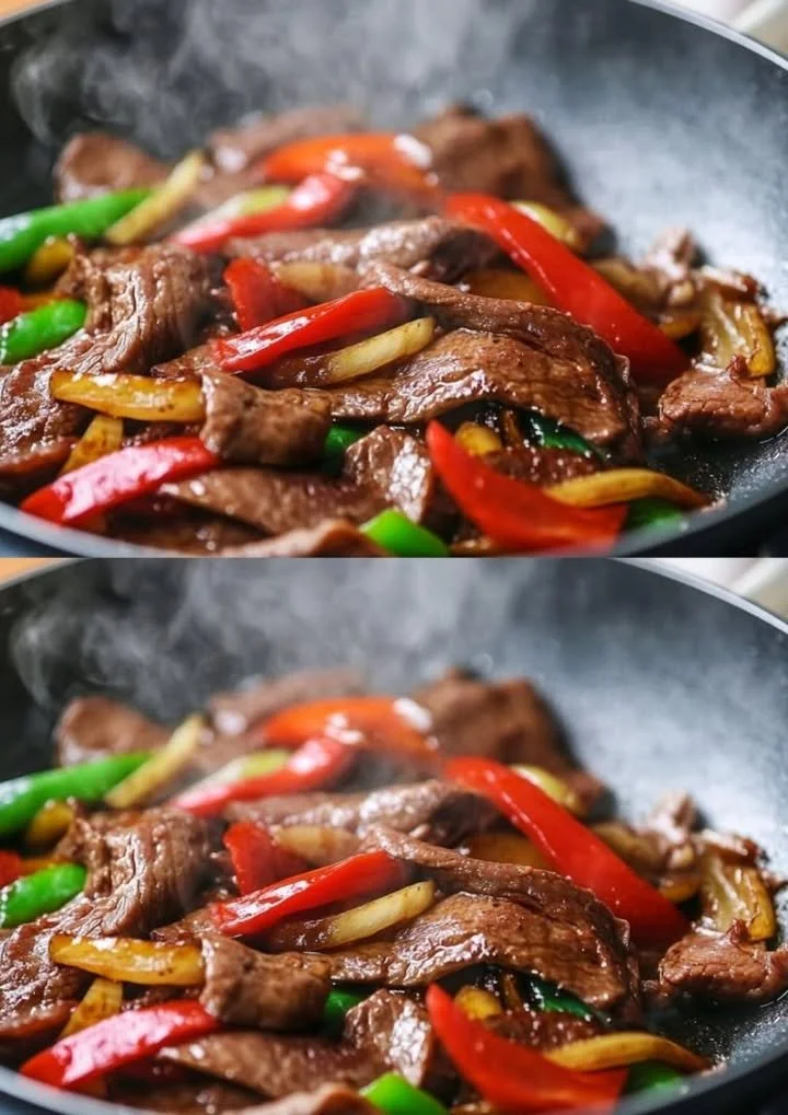 Snelle en smakelijke 15-minuten pepper steak op een bord