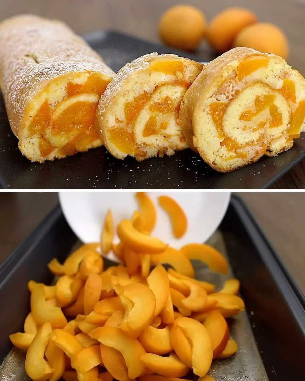 Heerlijke abrikozen Zwitserse rol, een perfect dessert voor elke gelegenheid.